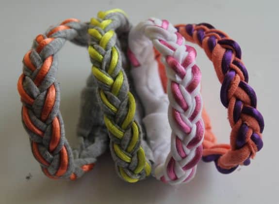 DIY t-shirt bracelets