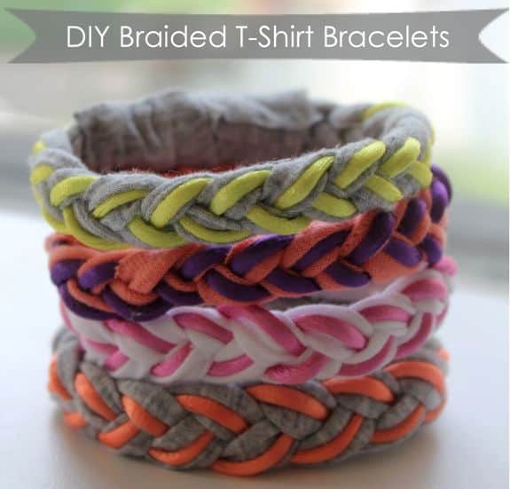 DIY t-shirt bracelets