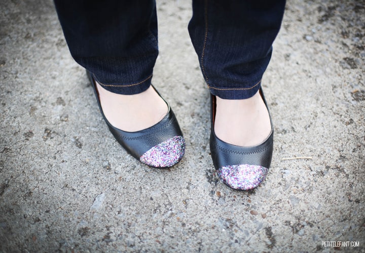 how to glitter shoes 