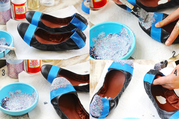 make glitter shoes