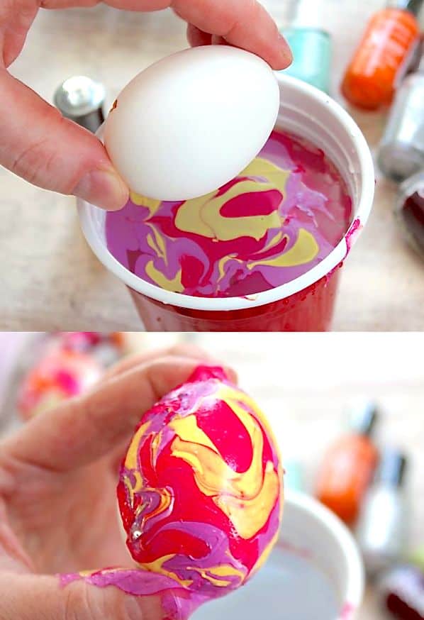 DIY Water Marbled Easter Eggs
