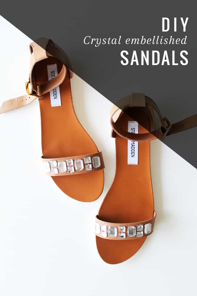 DIY Crystal Embellished Sandals | Henry Happened